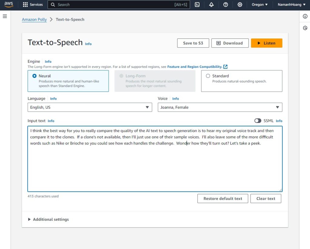 Amazon Polly machine learning text-to-speech software