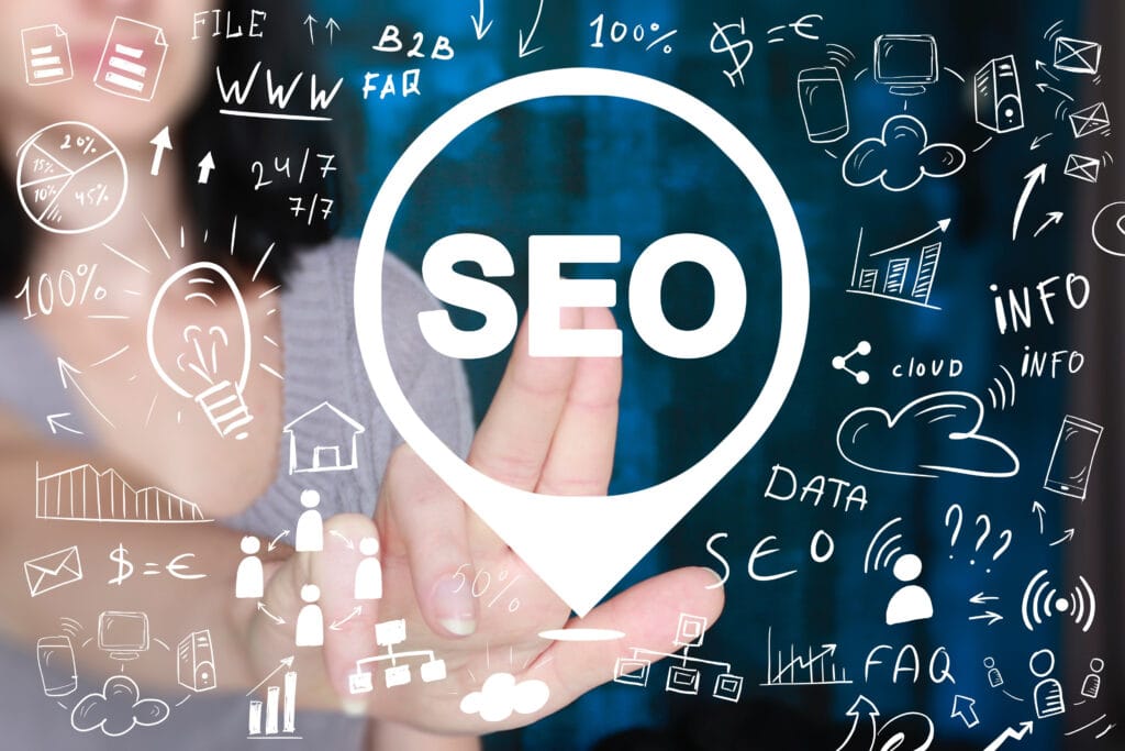 concept of B2B SEO with search engines